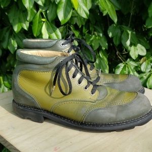 John Fluevog Green Leather Boots Size 10 woman